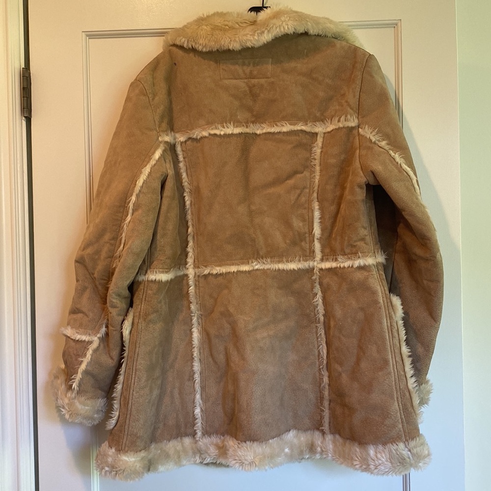 Steve Madden Faux shearling leather coat size L - Picture 4 of 8